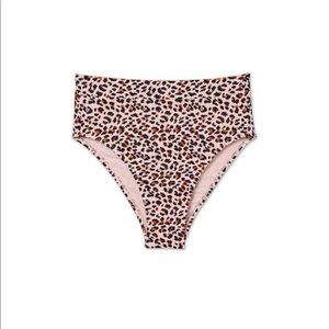 NWT Cheeky High Waist Animal Print Bikini Bottom